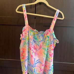 Lilly Pulitzer Pink and Blue Ruffled Camisole